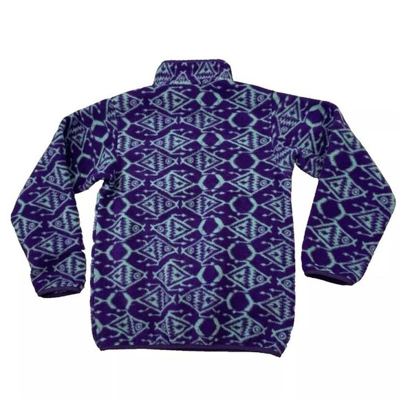 PATAGONIA SYNCHILLA Fleece Sweater Womens XXS 1/4 Button Snap-T Aztec Print - Picture 2 of 12